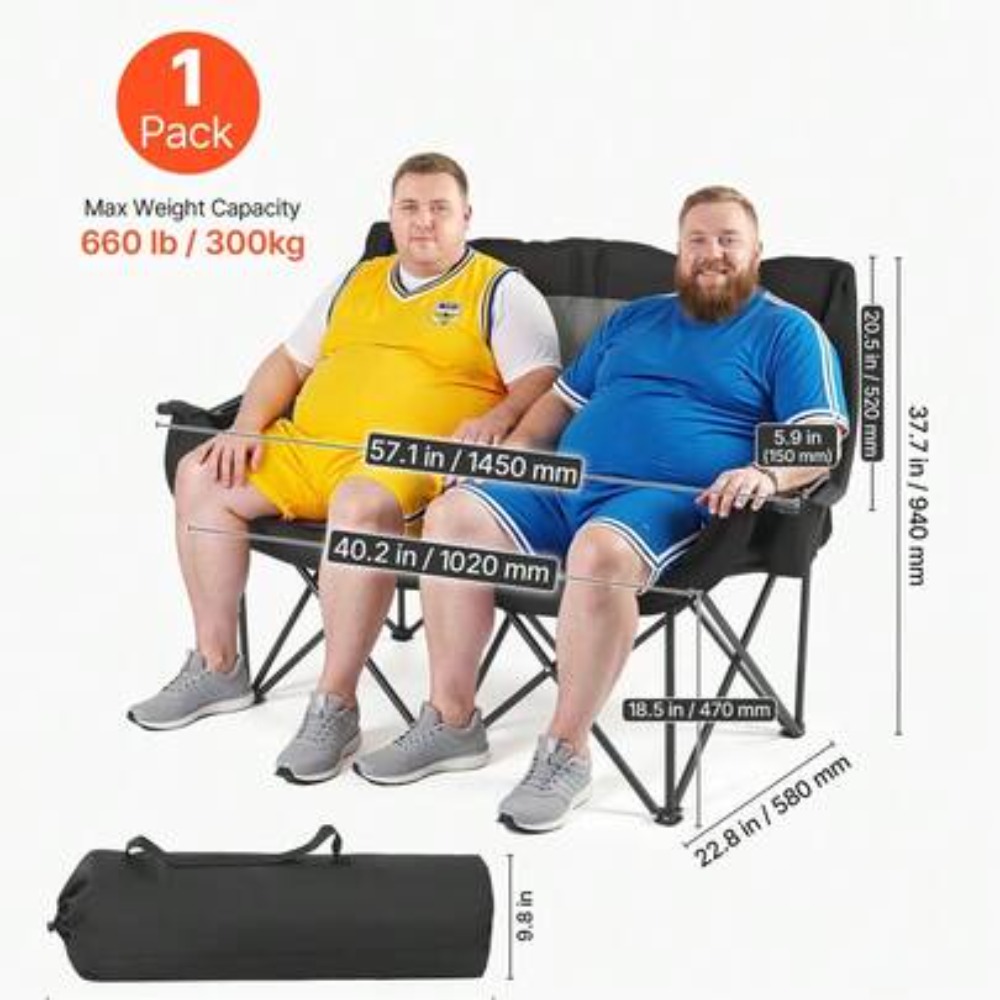 Oversized Double Camping Chair - Wine Bag Carry Two review and price