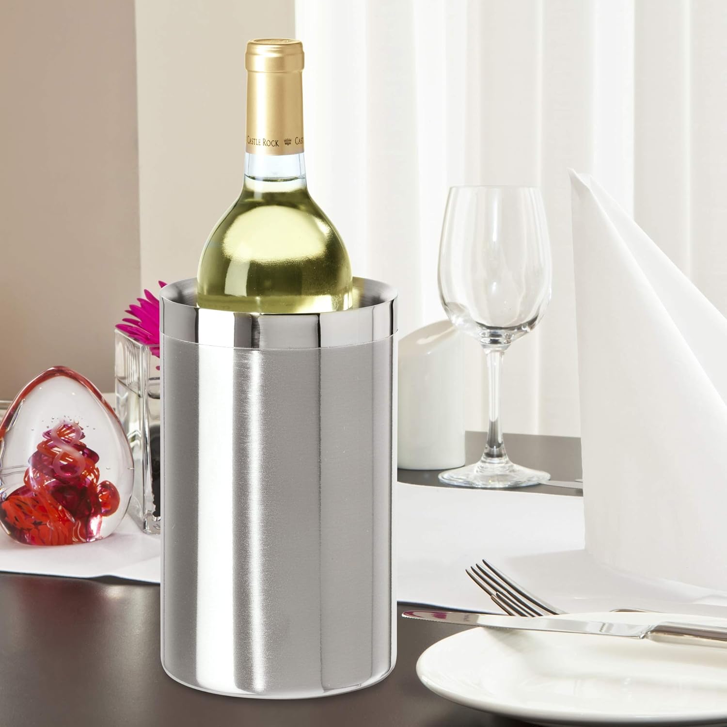Stainless Steel Double Wall Wi - Ice Bucket Silver review and price